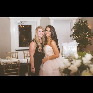 Lazaro blush wedding gown